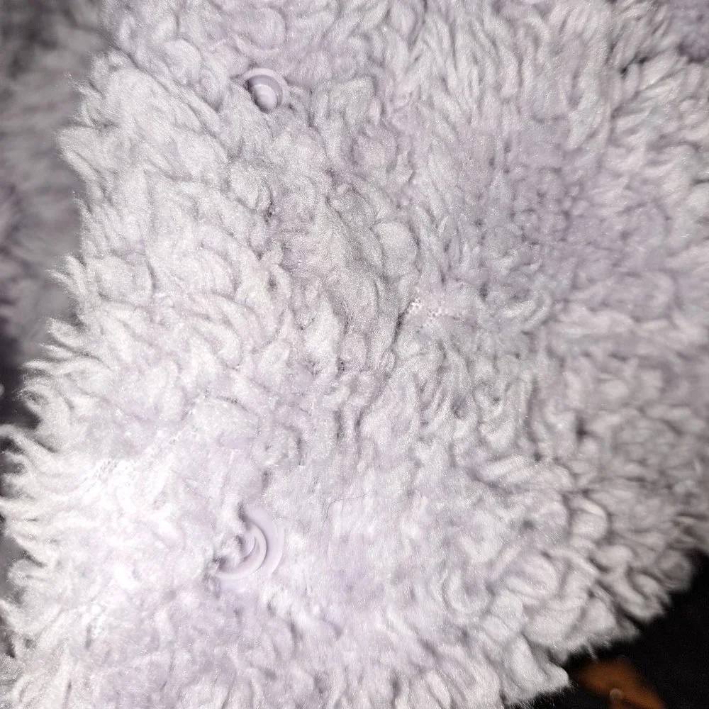 LUKKA LUX Women's Purple Fleece Cozy Sherpa Hoodie 1/4 Button Size Small - Picture 9 of 9